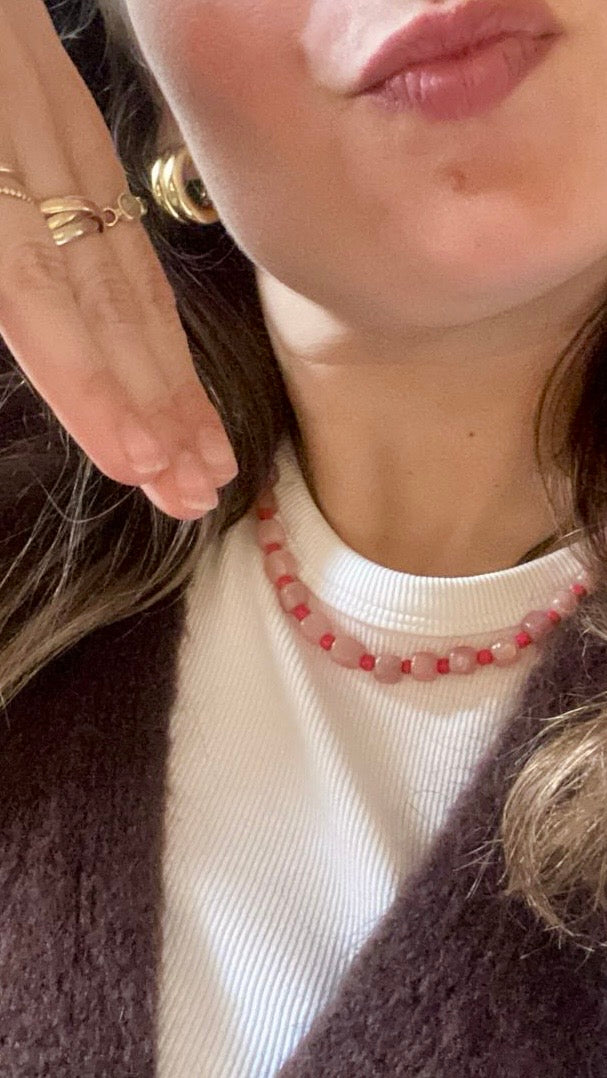 Cube Necklace Salmon