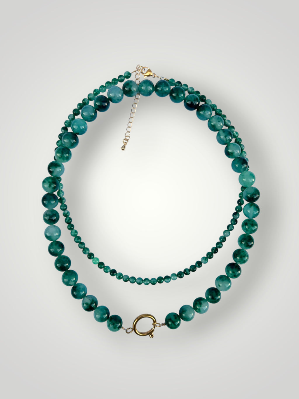 4mm Natural Stone Necklace Green Agate