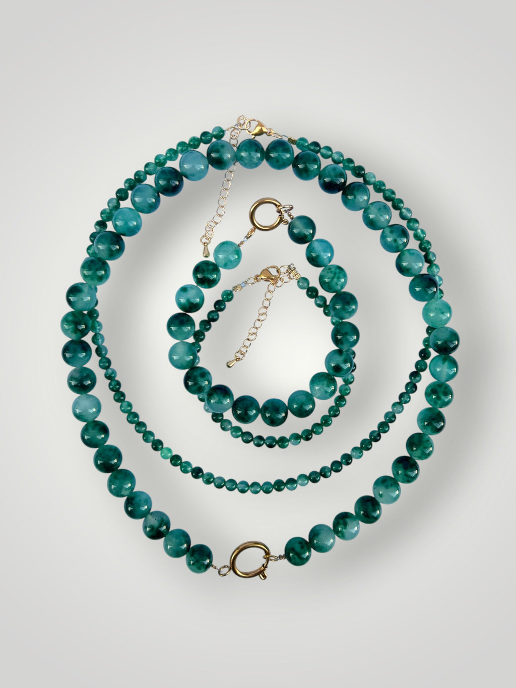 4mm Natural Stone Necklace Green Agate