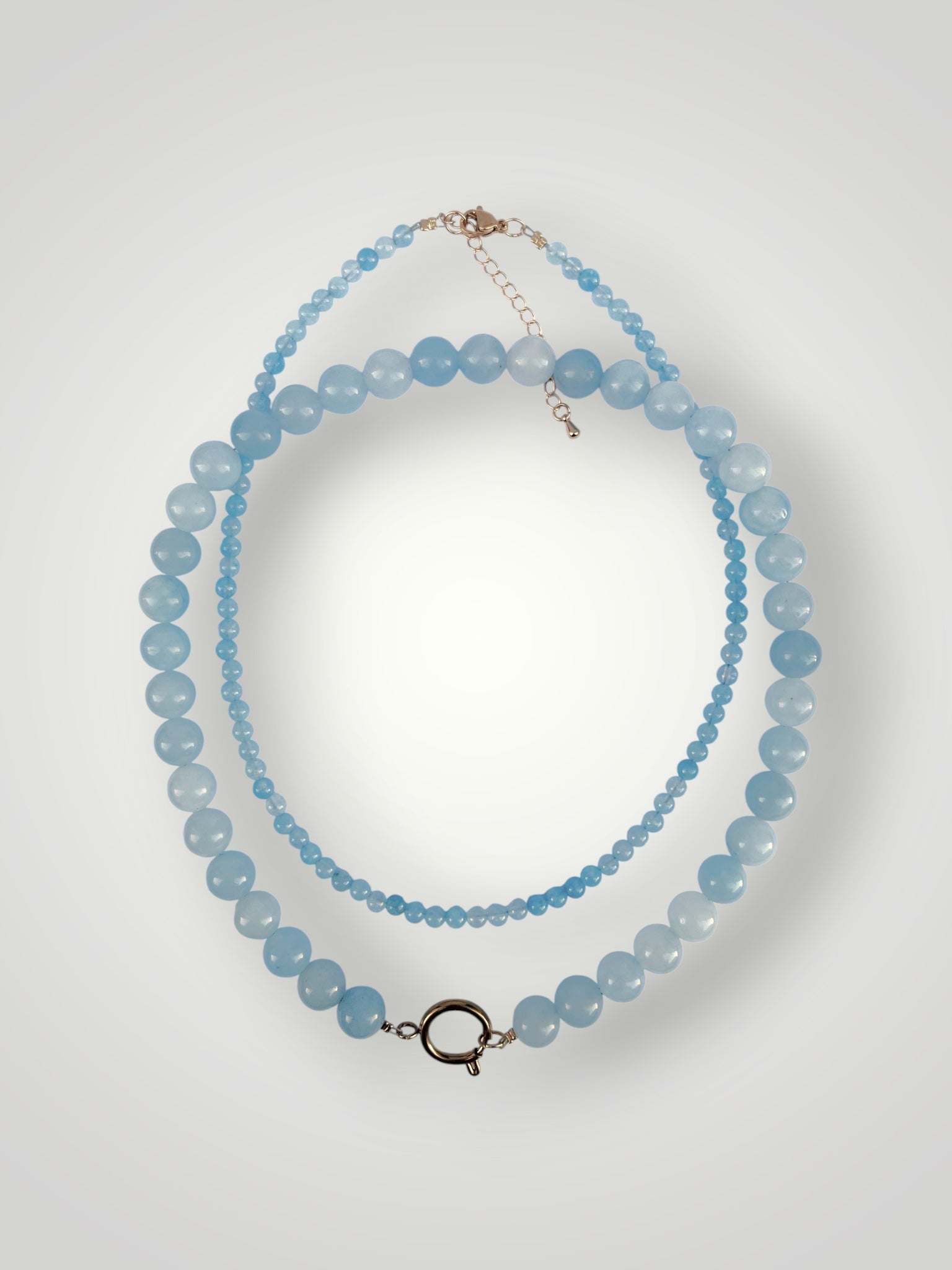 4mm Natural Stone Necklace Aquamarine