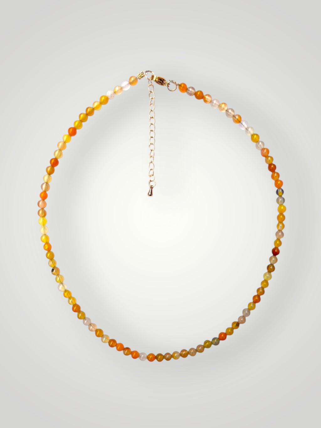 4mm Natural Stone Necklace Yellow Agate