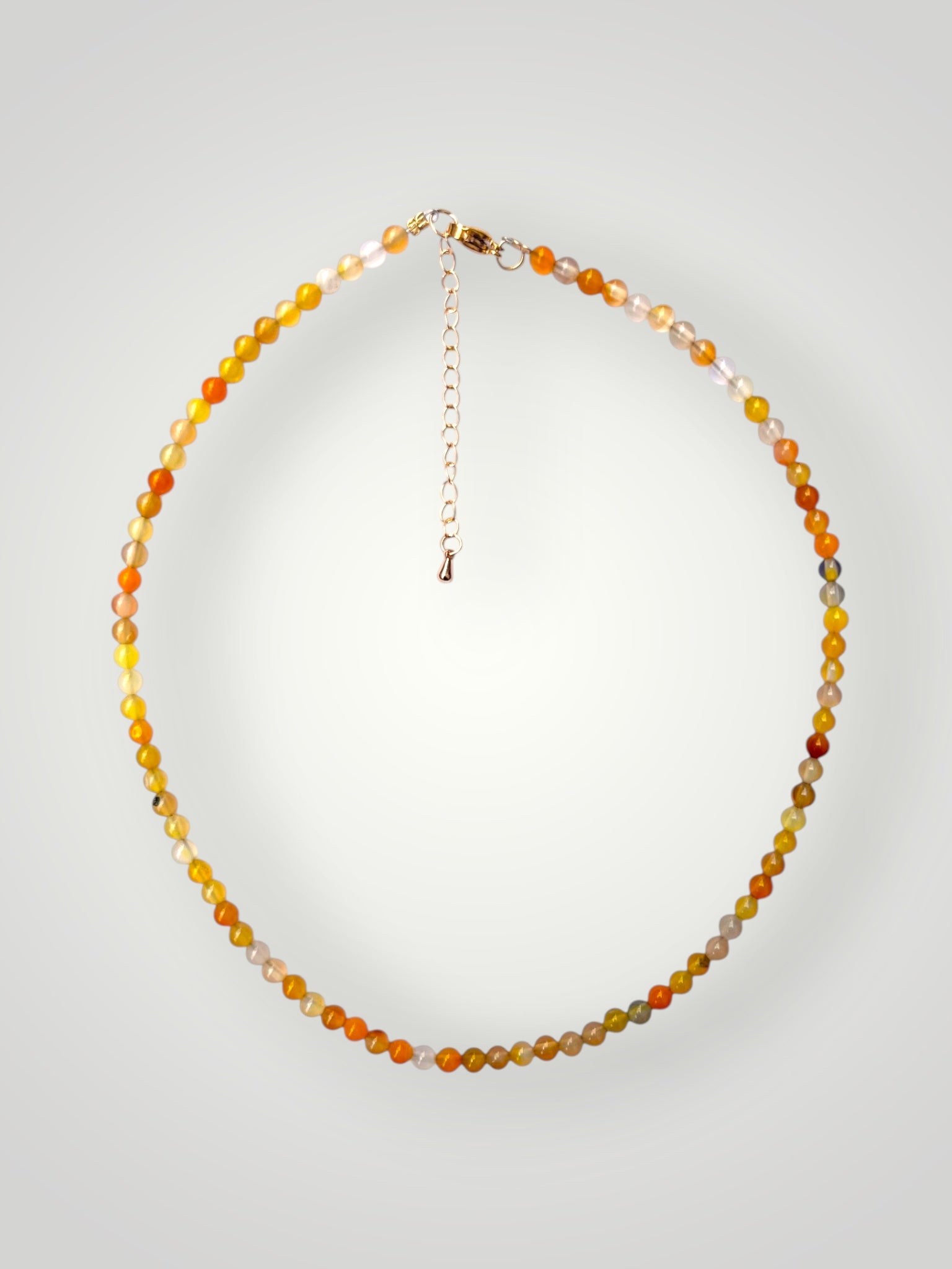 4mm Natural Stone Necklace Yellow Agate