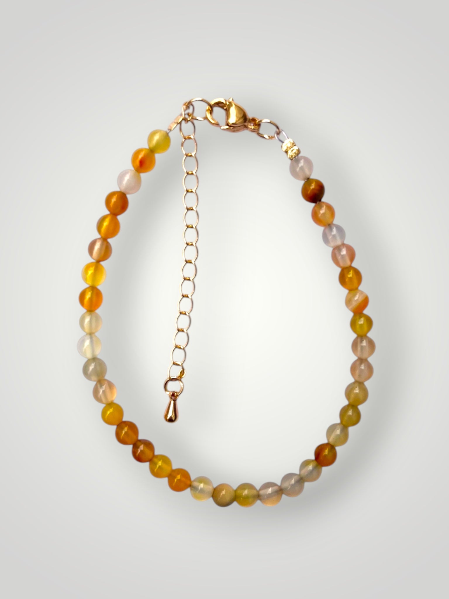 4mm Natural Stone Bracelet Yellow Agate