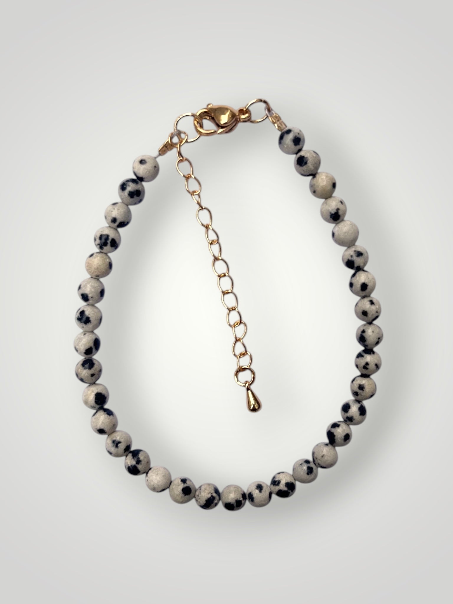 4mm Natural Stone Bracelet Dalmatian Jasper
