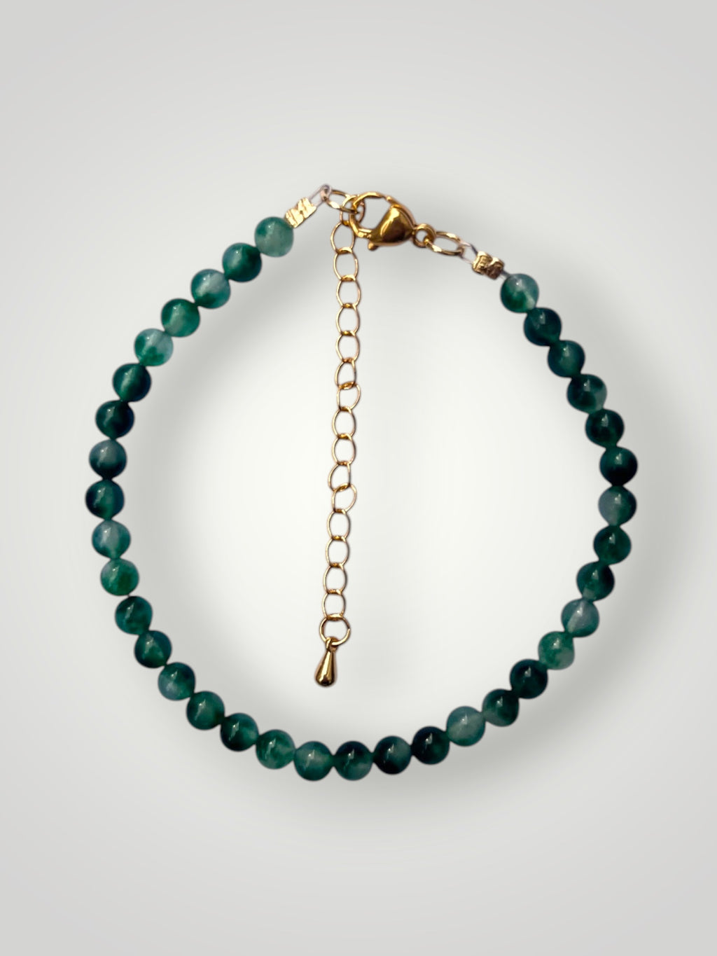 4mm Natural Stone Bracelet Green Agate