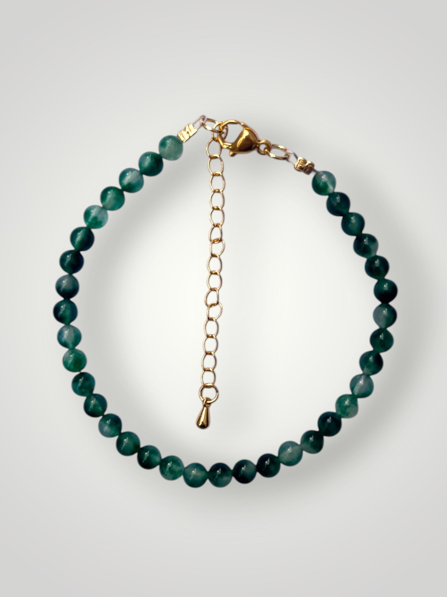 4mm Natural Stone Bracelet Green Agate