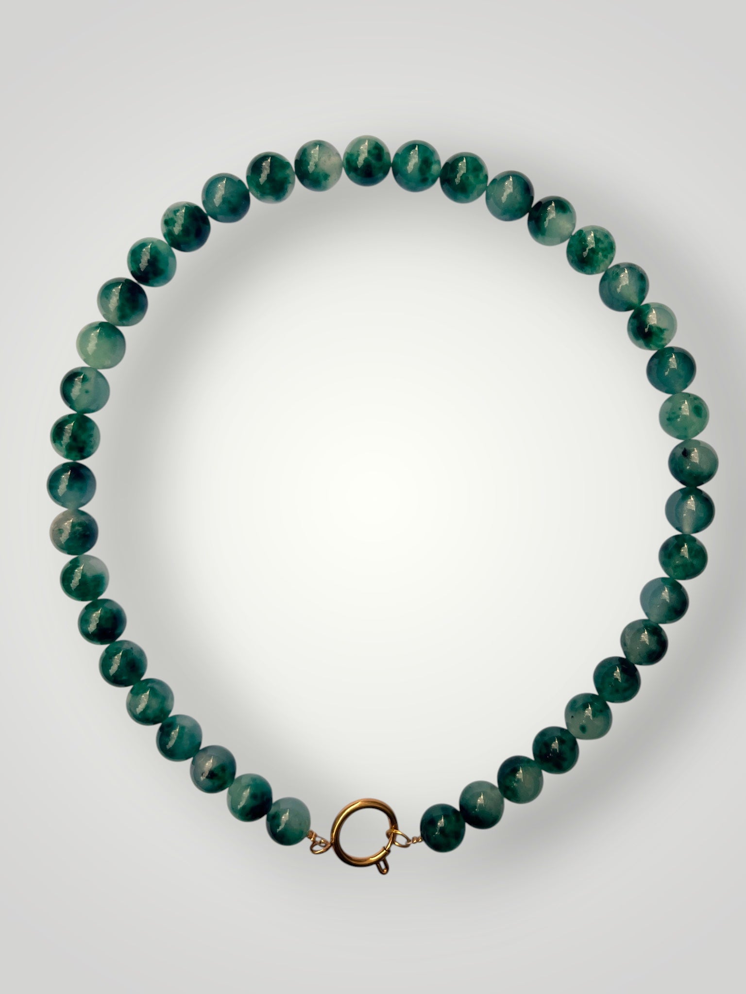 10mm Natural Stone Necklace Green Agate
