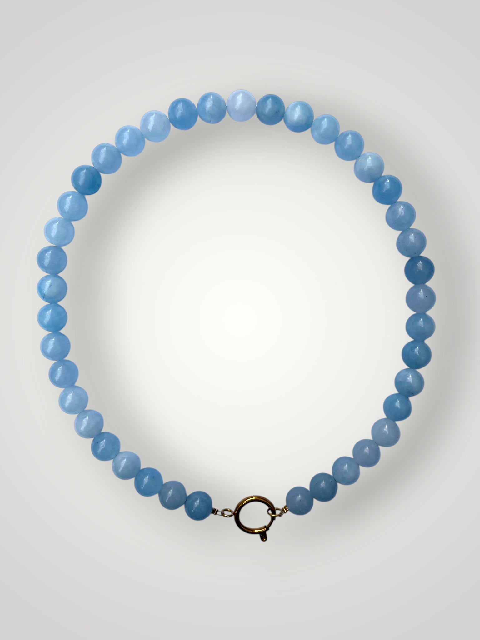 10mm Natural Stone Necklace Aquamarine