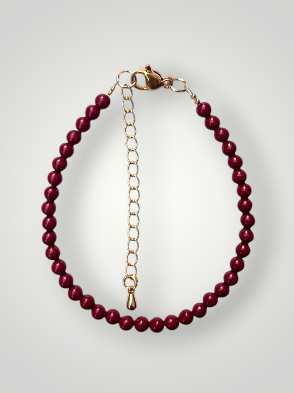 4mm Natural Stone Bracelet Red Cinnabar