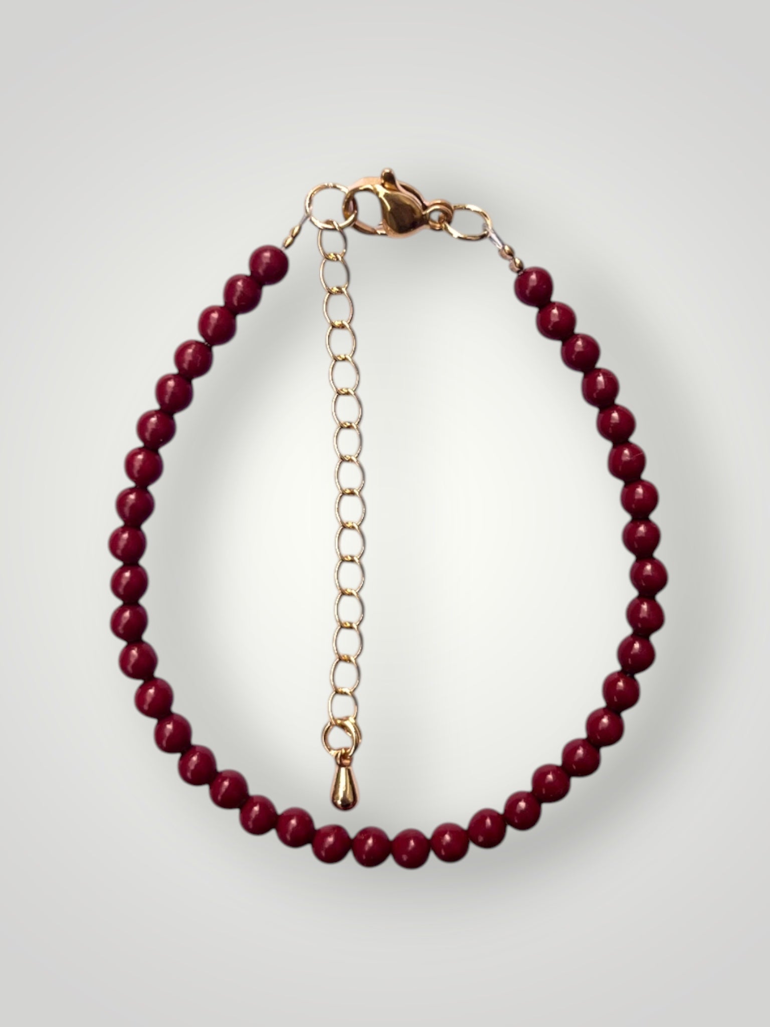 4mm Natural Stone Bracelet Red Cinnabar