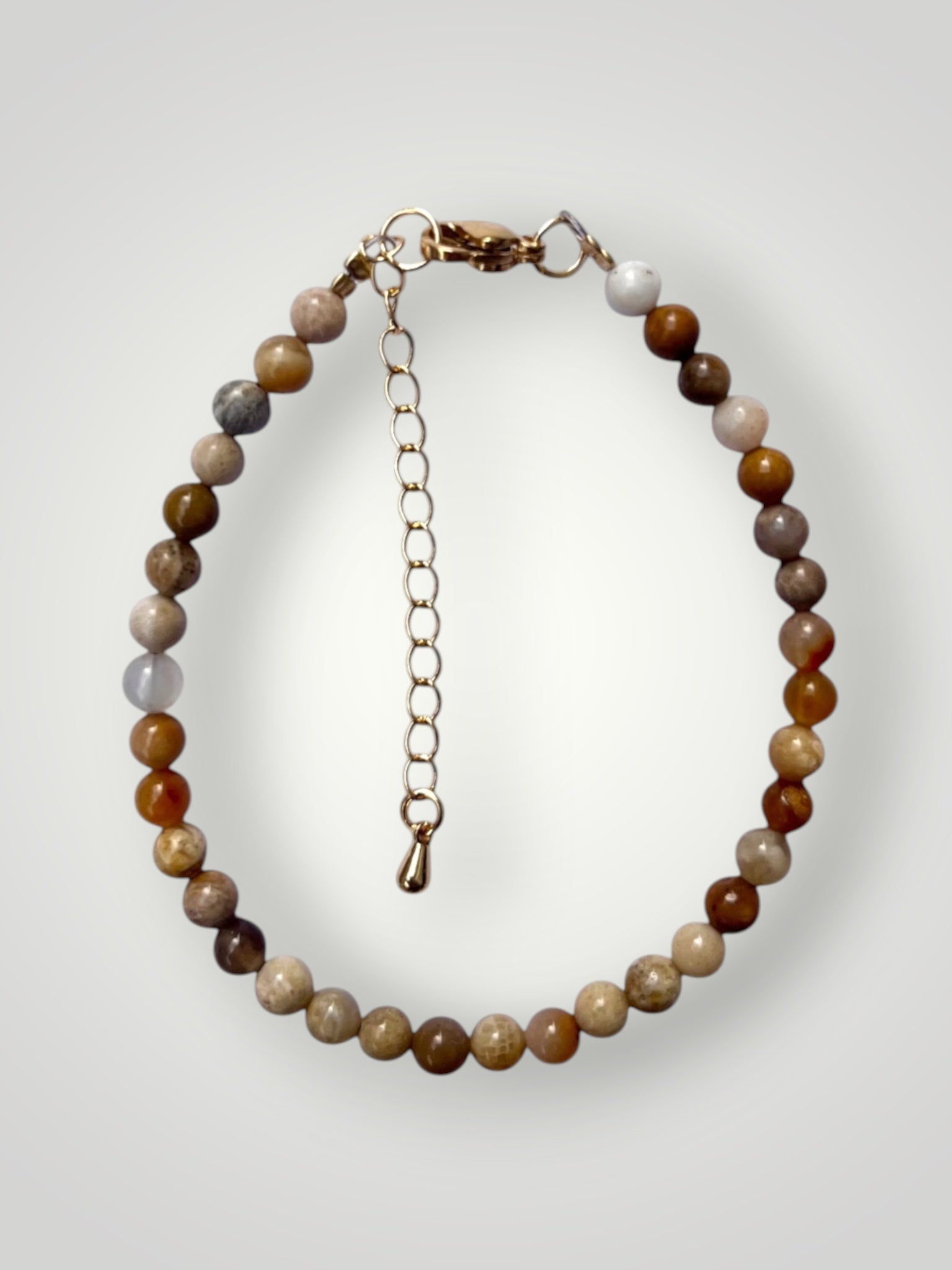 4mm Natural Stone Bracelet Chrysanthemum Agate