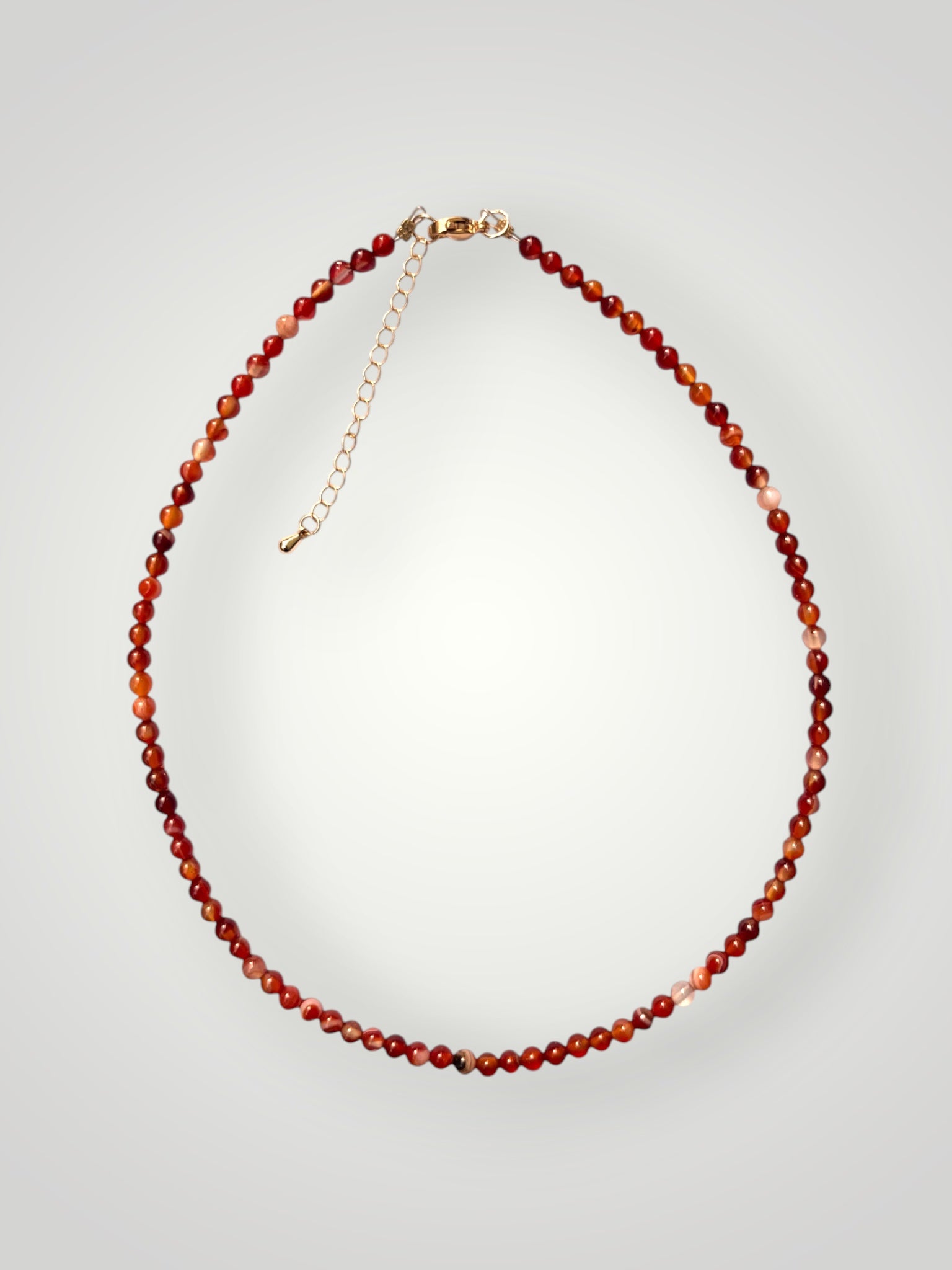 4mm Natural Stone Necklace Carneole