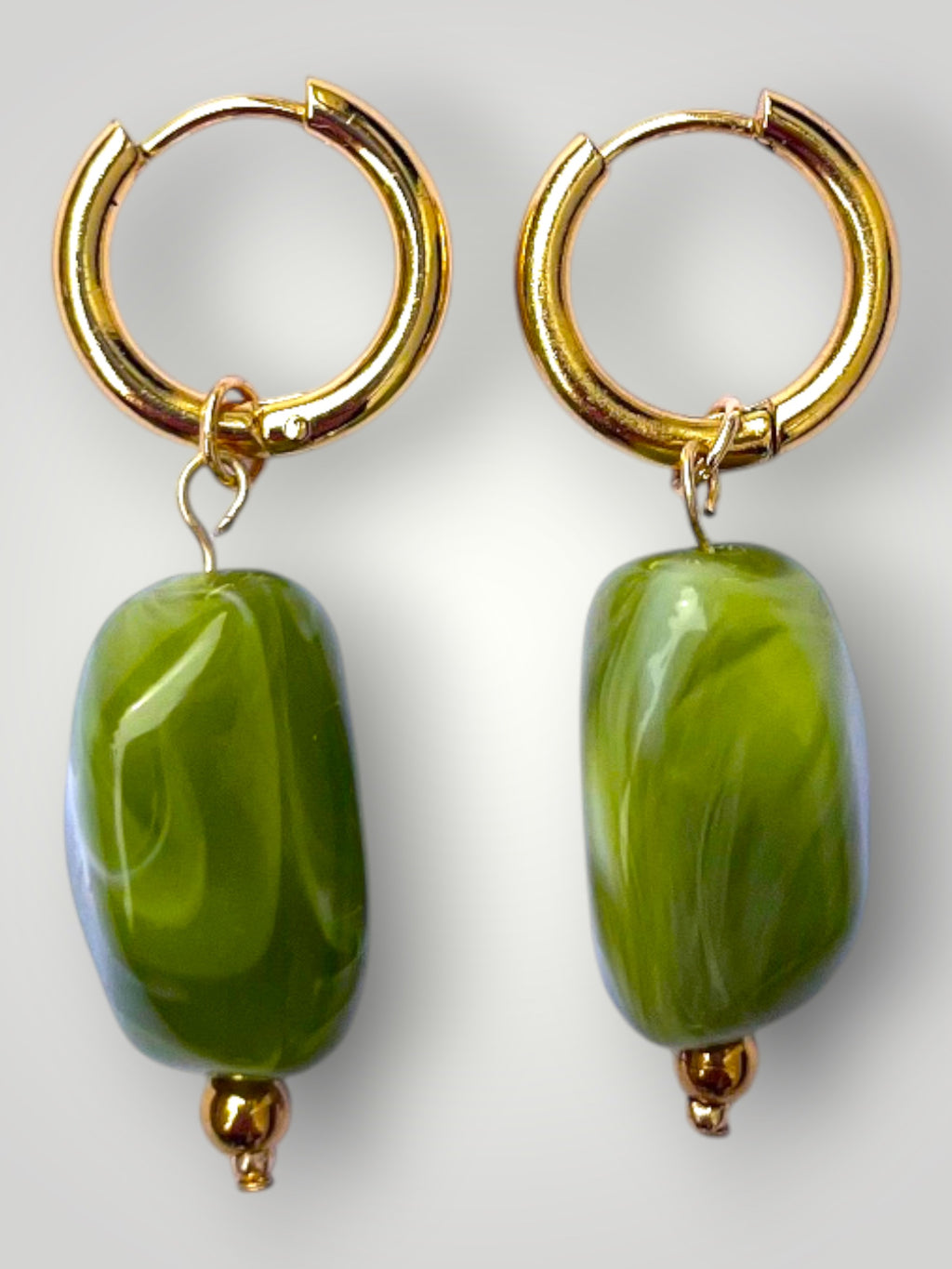 Nugget Earrings Olive Green
