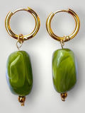Nugget Earrings Olive Green