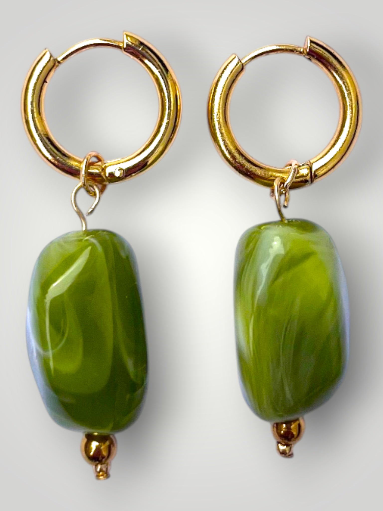 Nugget Earrings Olive Green