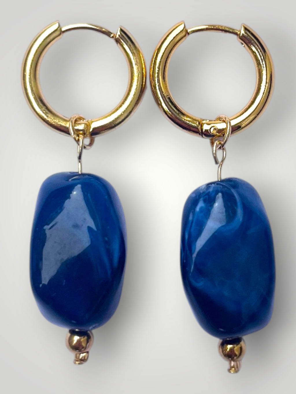 Nugget Earrings Dark Blue