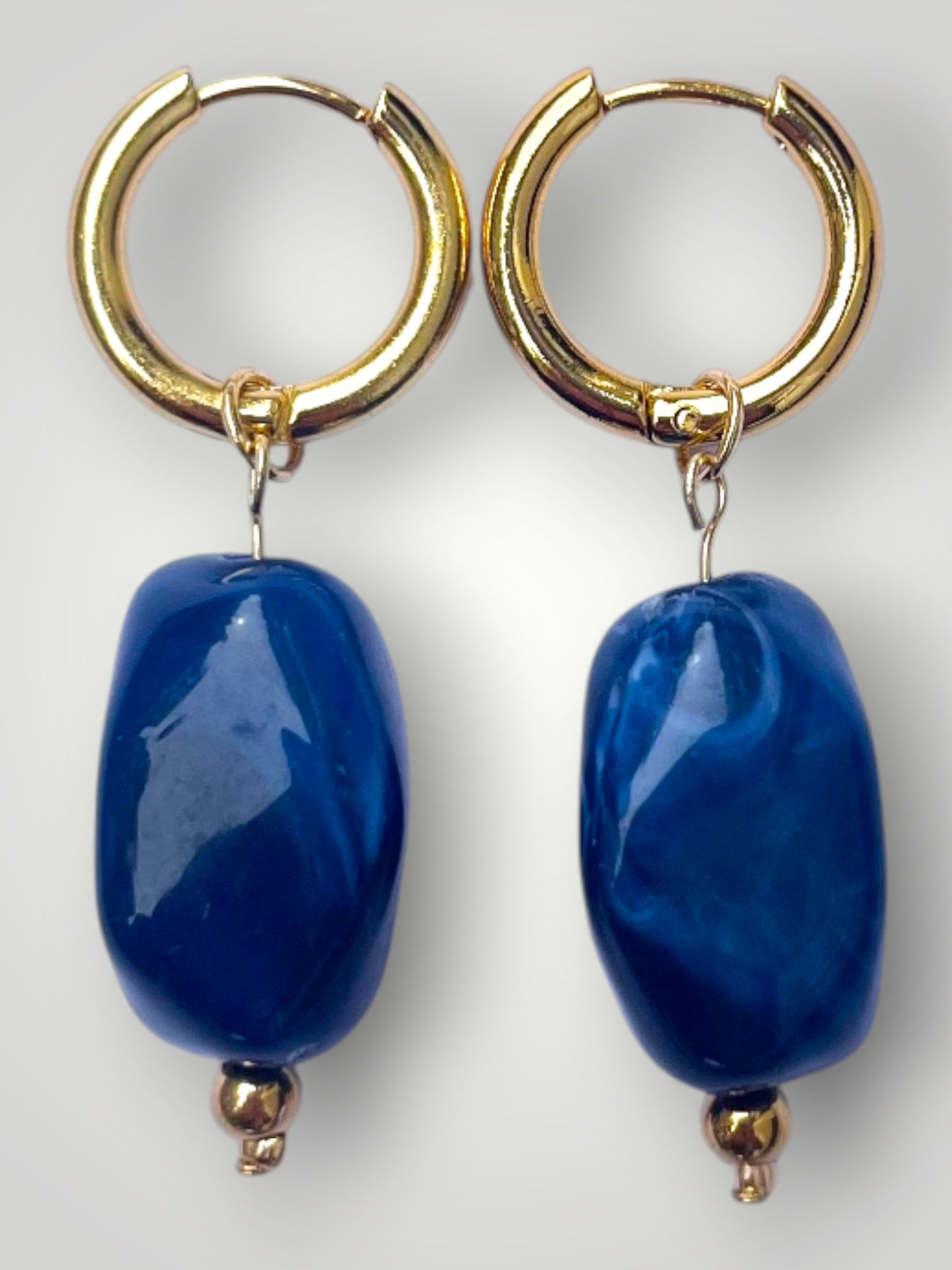 Nugget Earrings Dark Blue