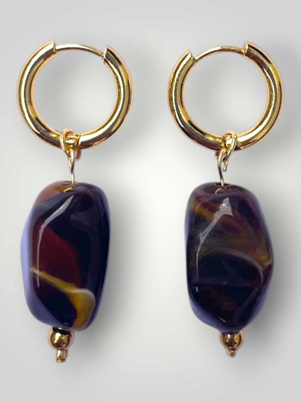 Nugget Earrings Chocolate Brown