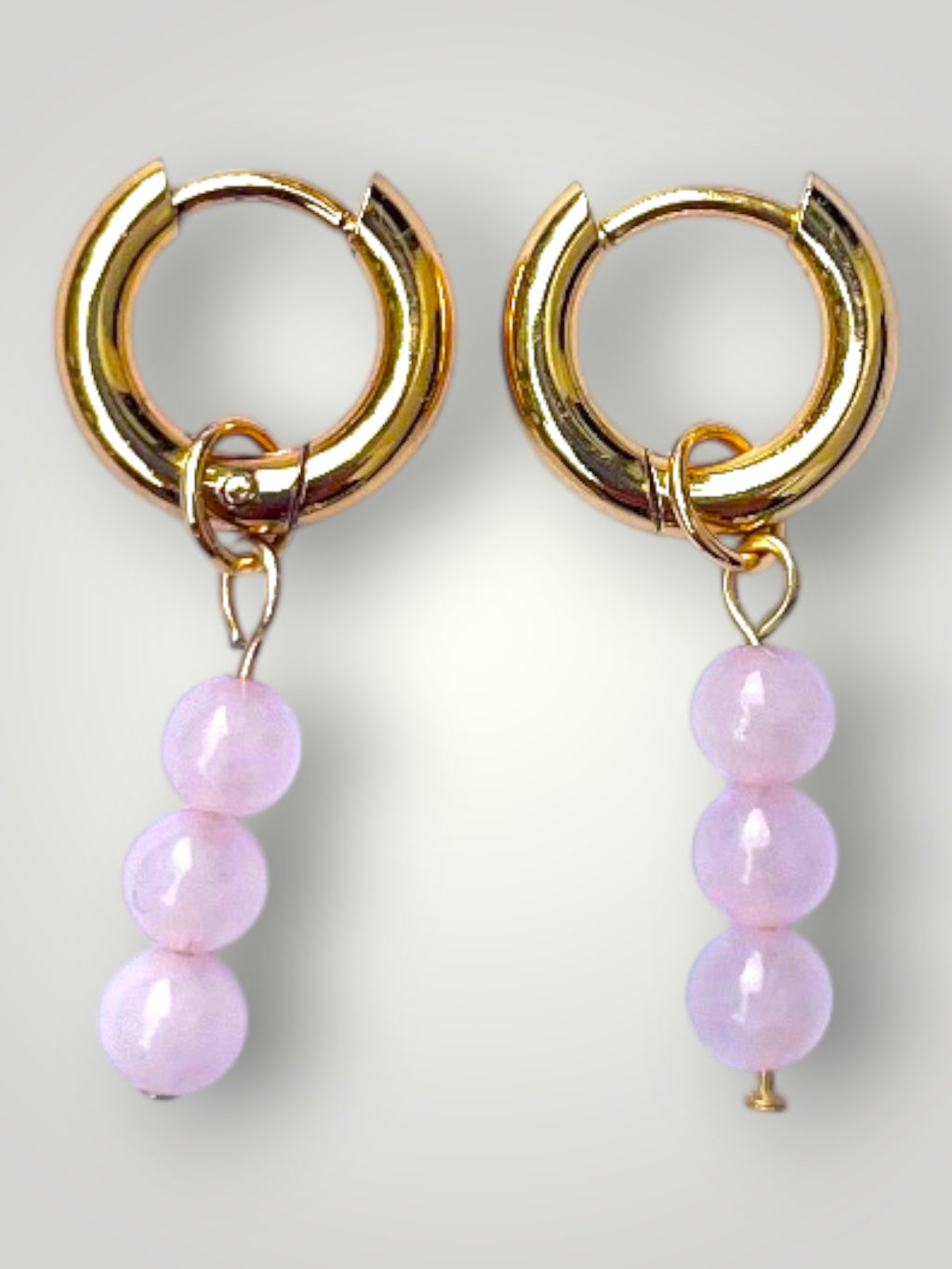 Natural Stones Earrings Rose Quartz