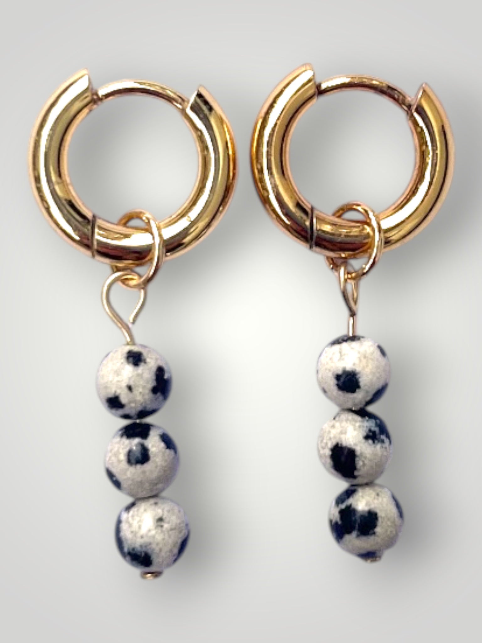 Natural Stones Earrings Dalmation Jasper