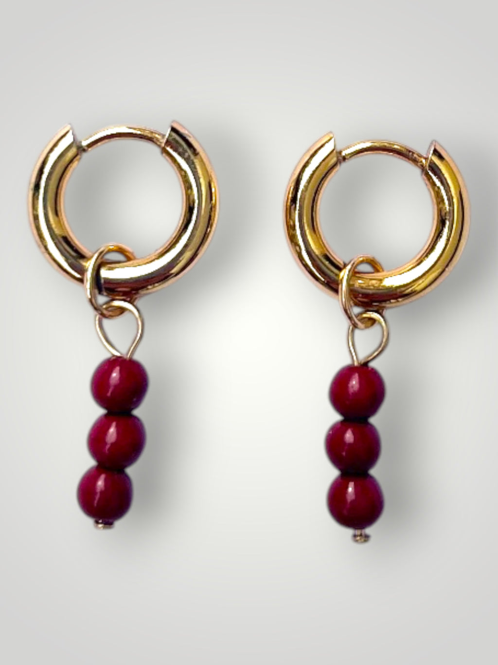 Natural Stones Earrings Red Cinnabar