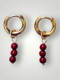 Natural Stones Earrings Red Cinnabar