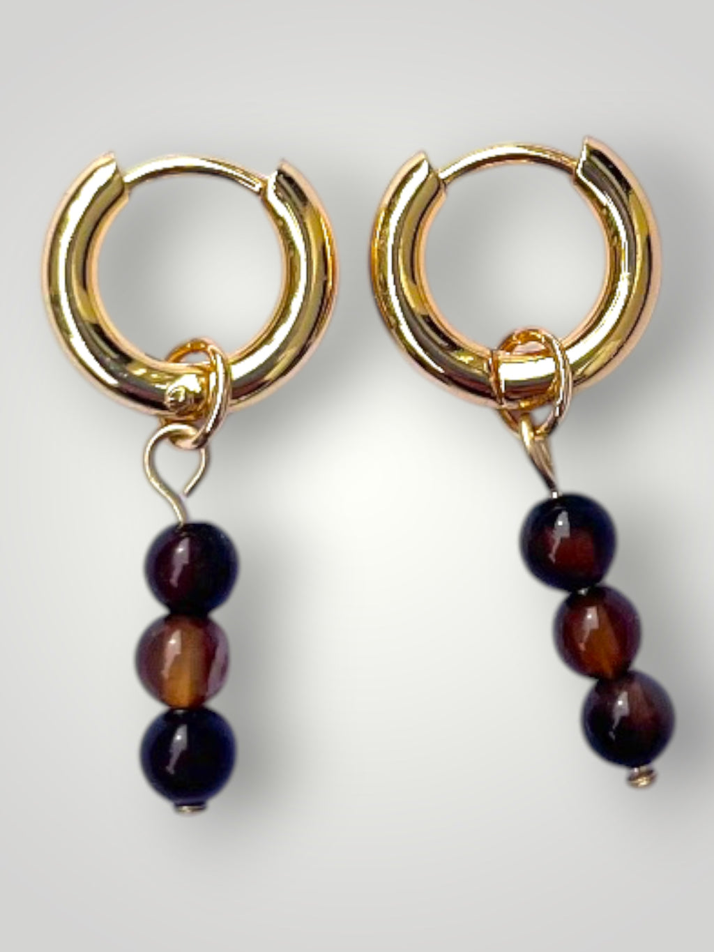 Natural Stones Earrings Brown Agate