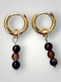 Natural Stones Earrings Brown Agate