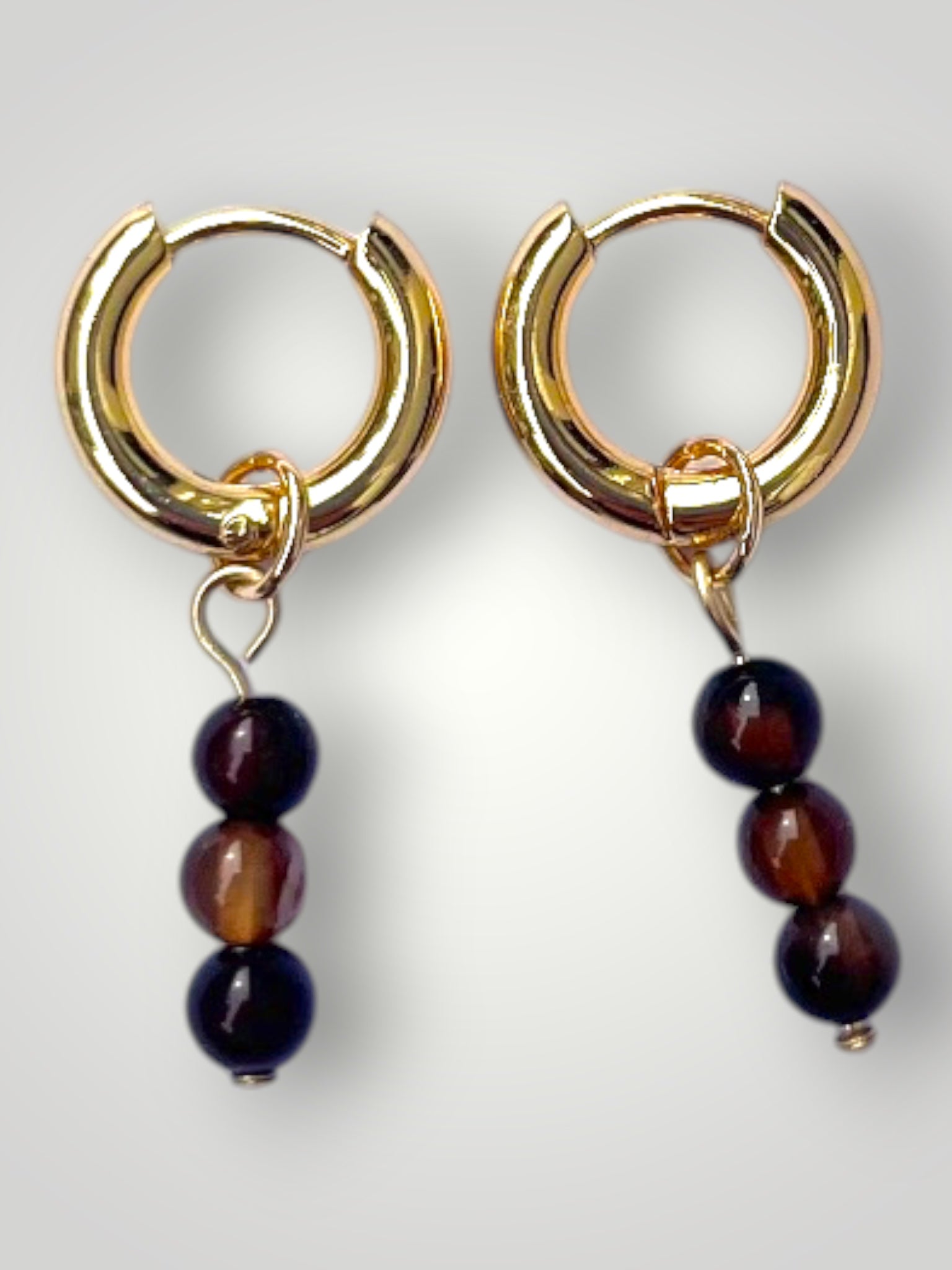 Natural Stones Earrings Brown Agate