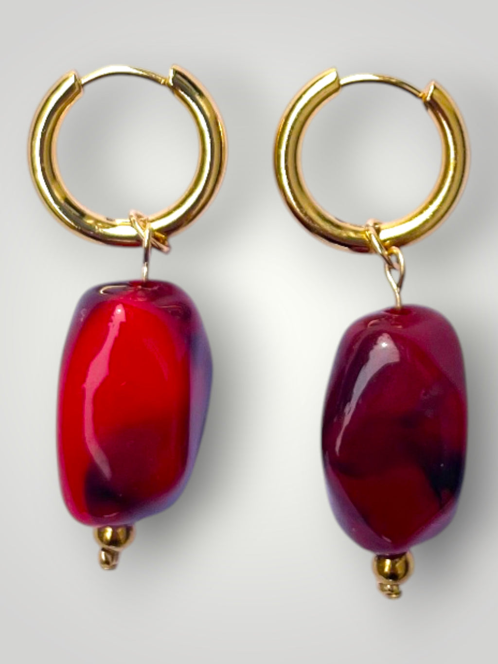 Nugget Earrings Red