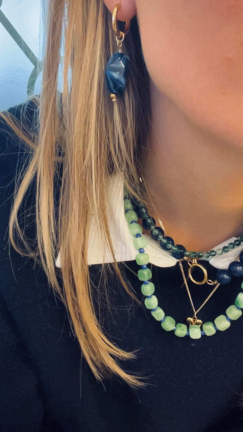 Cube Necklace Green