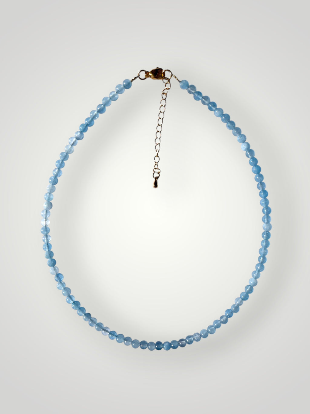 4mm Natural Stone Necklace Aquamarine