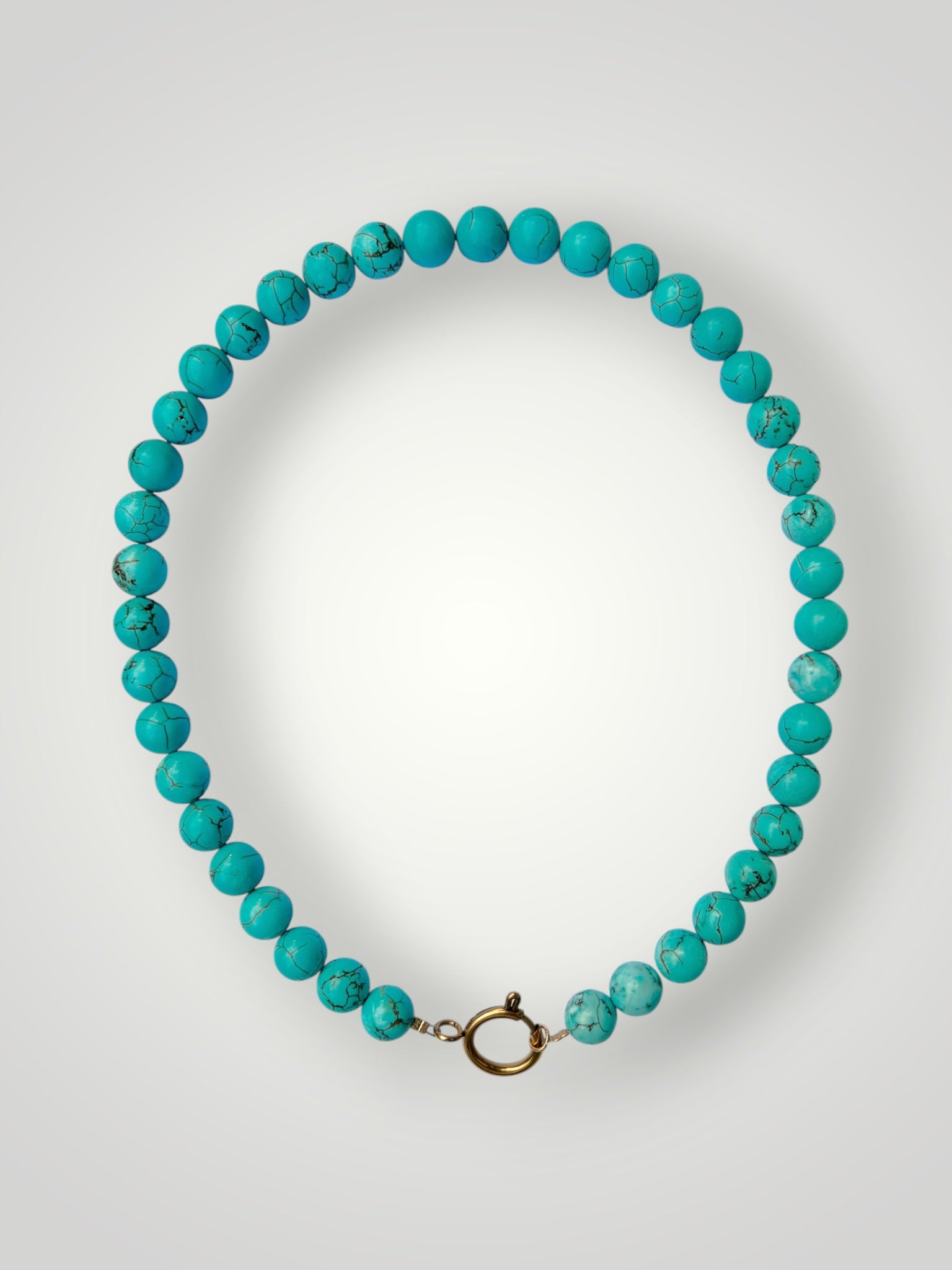 10mm Natural Stone Necklace Pierre Turquoise