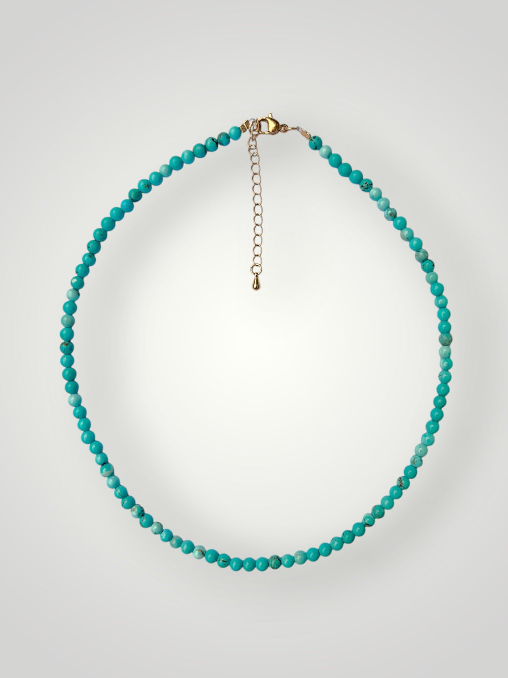 4mm Natural Stone Necklace Pierre Turquoise