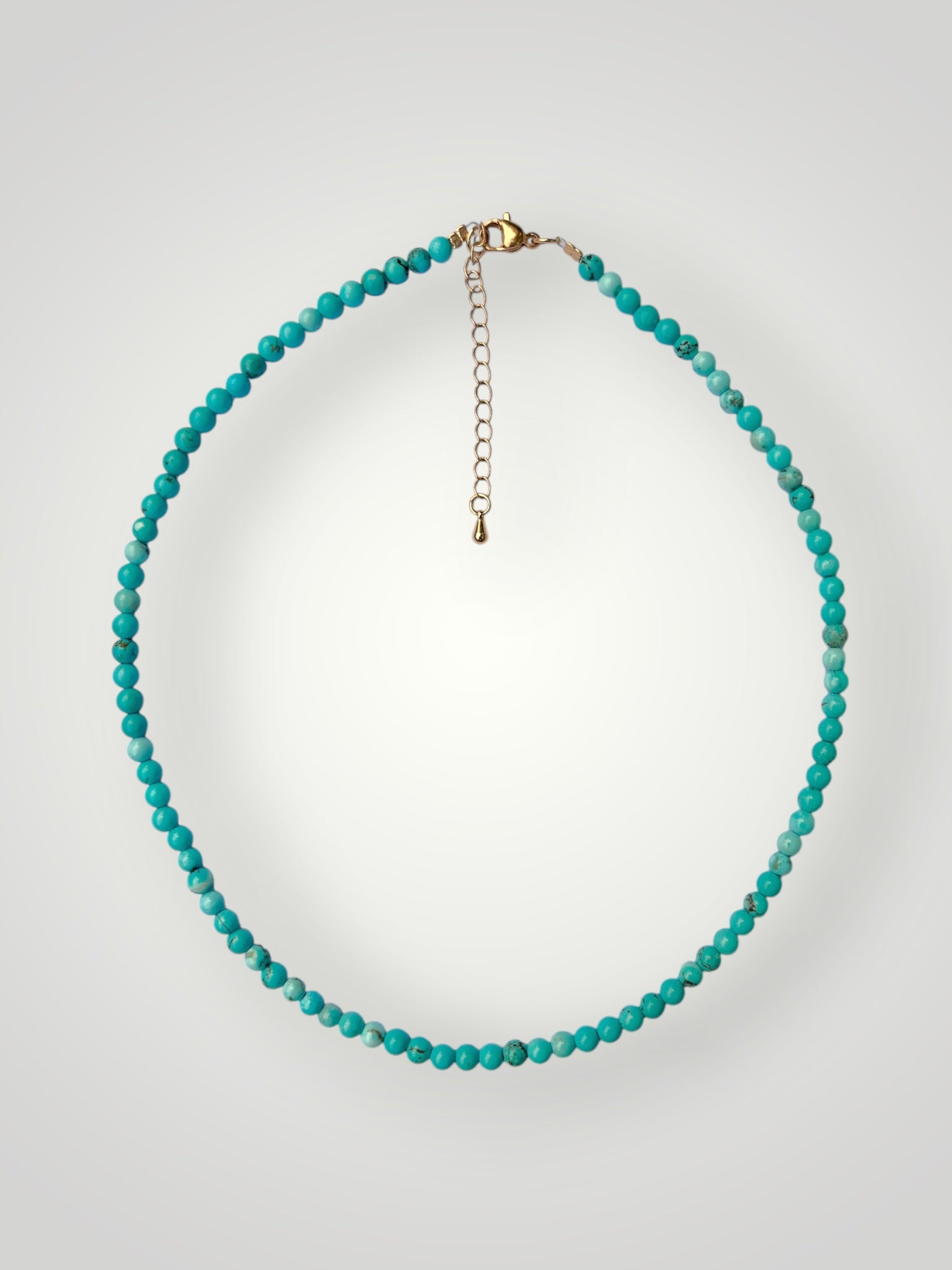 4mm Natural Stone Necklace Pierre Turquoise