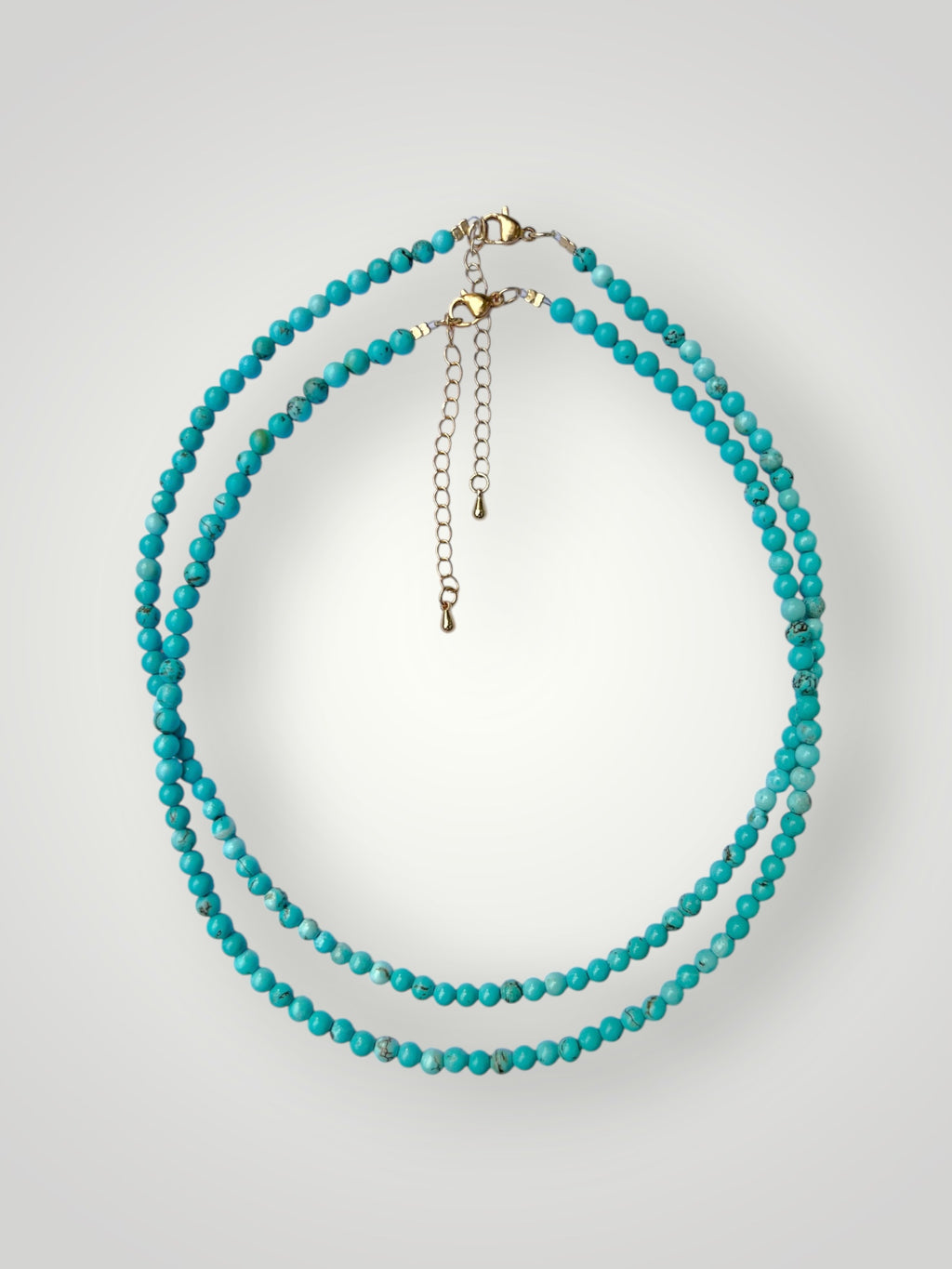 4mm Natural Stone Necklace Pierre Turquoise