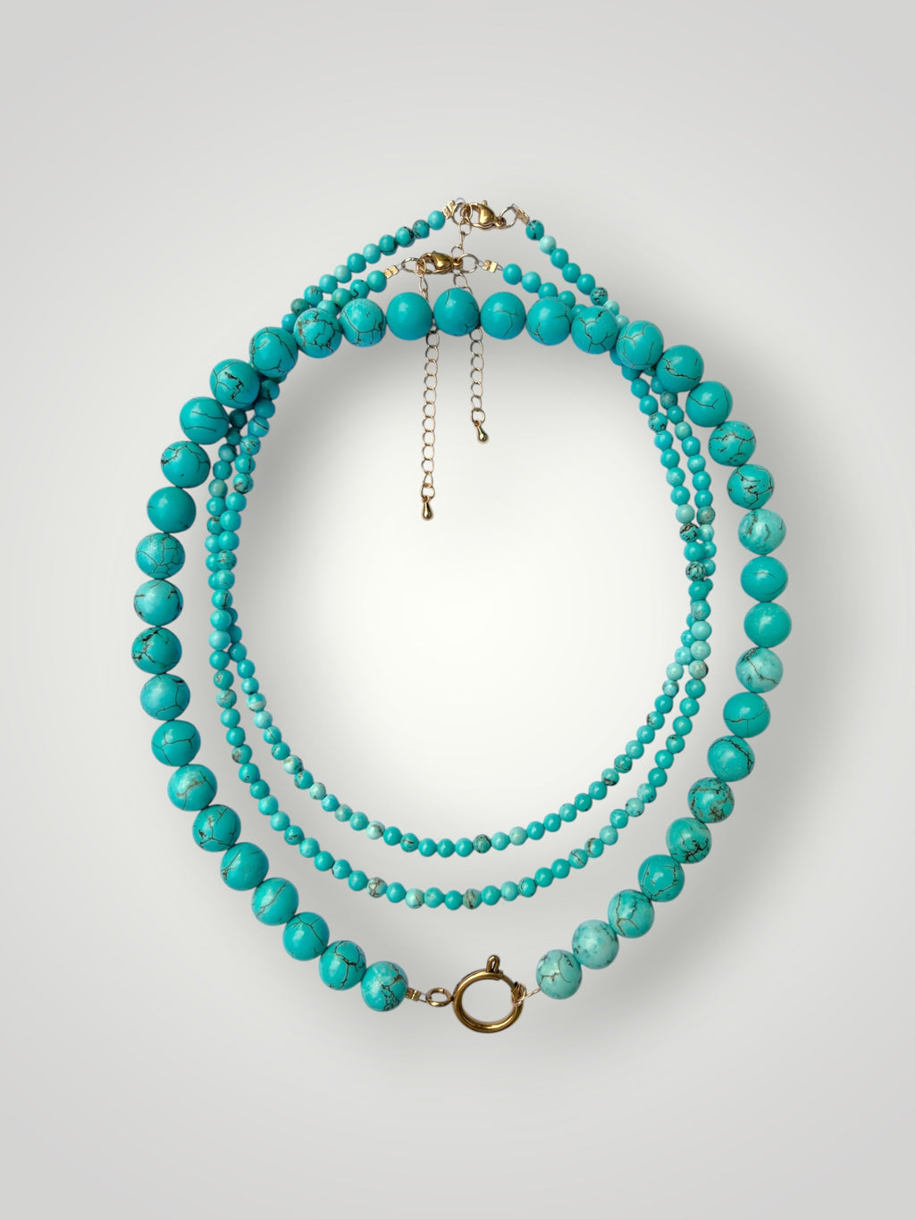 10mm Natural Stone Necklace Pierre Turquoise