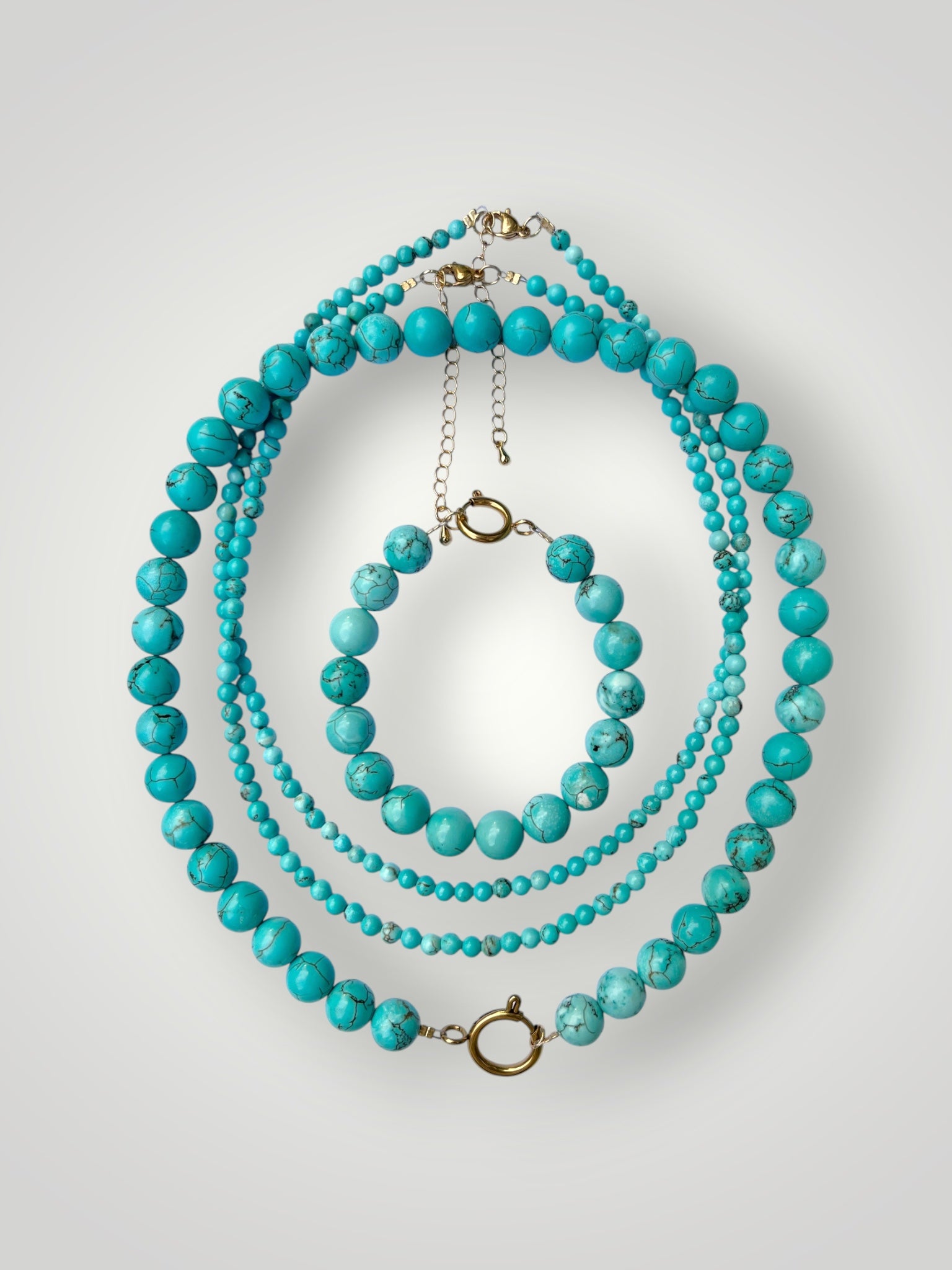 10mm Natural Stone Bracelet Pierre Turquoise