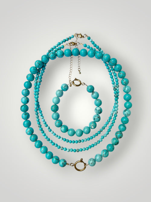 10mm Natural Stone Bracelet Pierre Turquoise