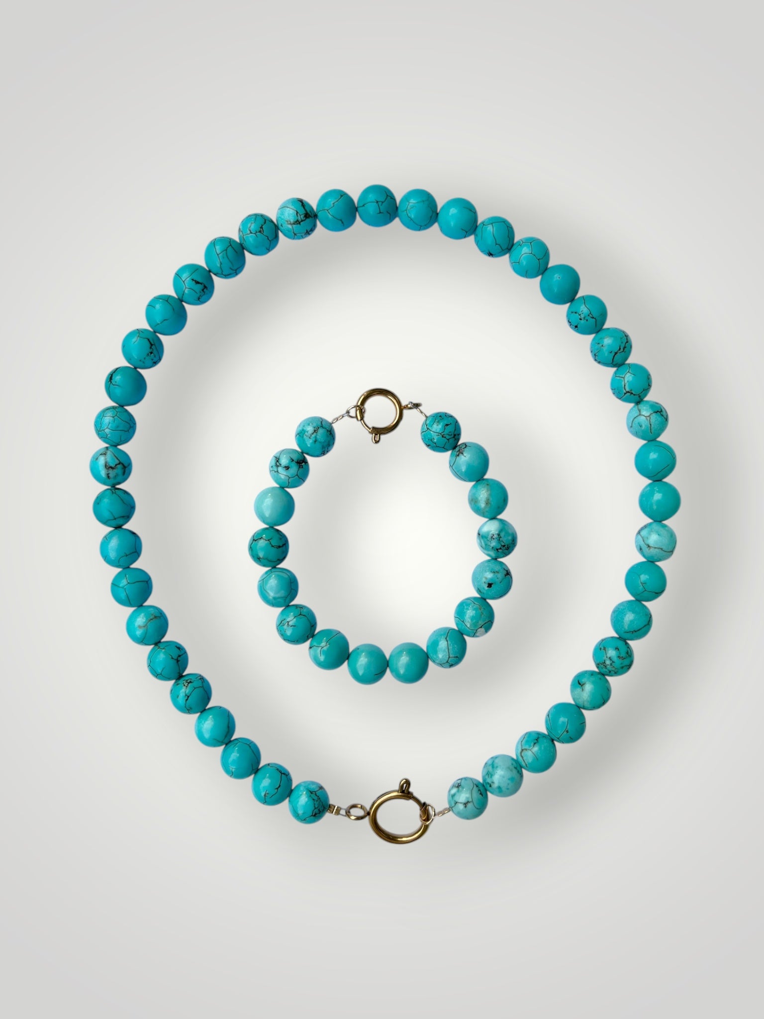10mm Natural Stone Necklace Pierre Turquoise