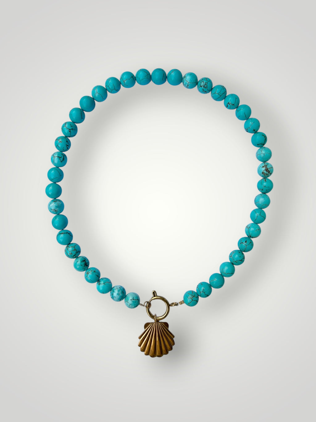 10mm Natural Stone Necklace Pierre Turquoise