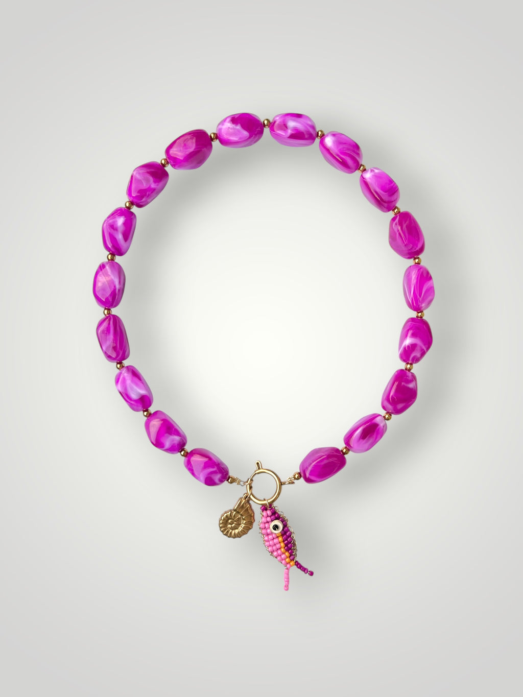 Nugget Necklace Magenta