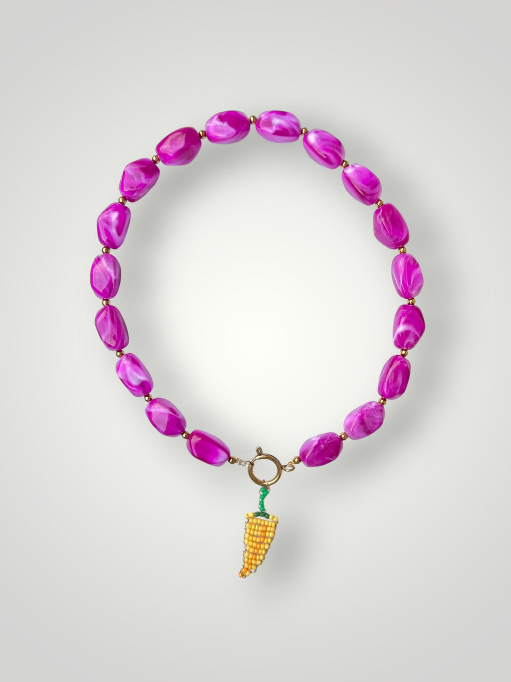 Nugget Necklace Magenta
