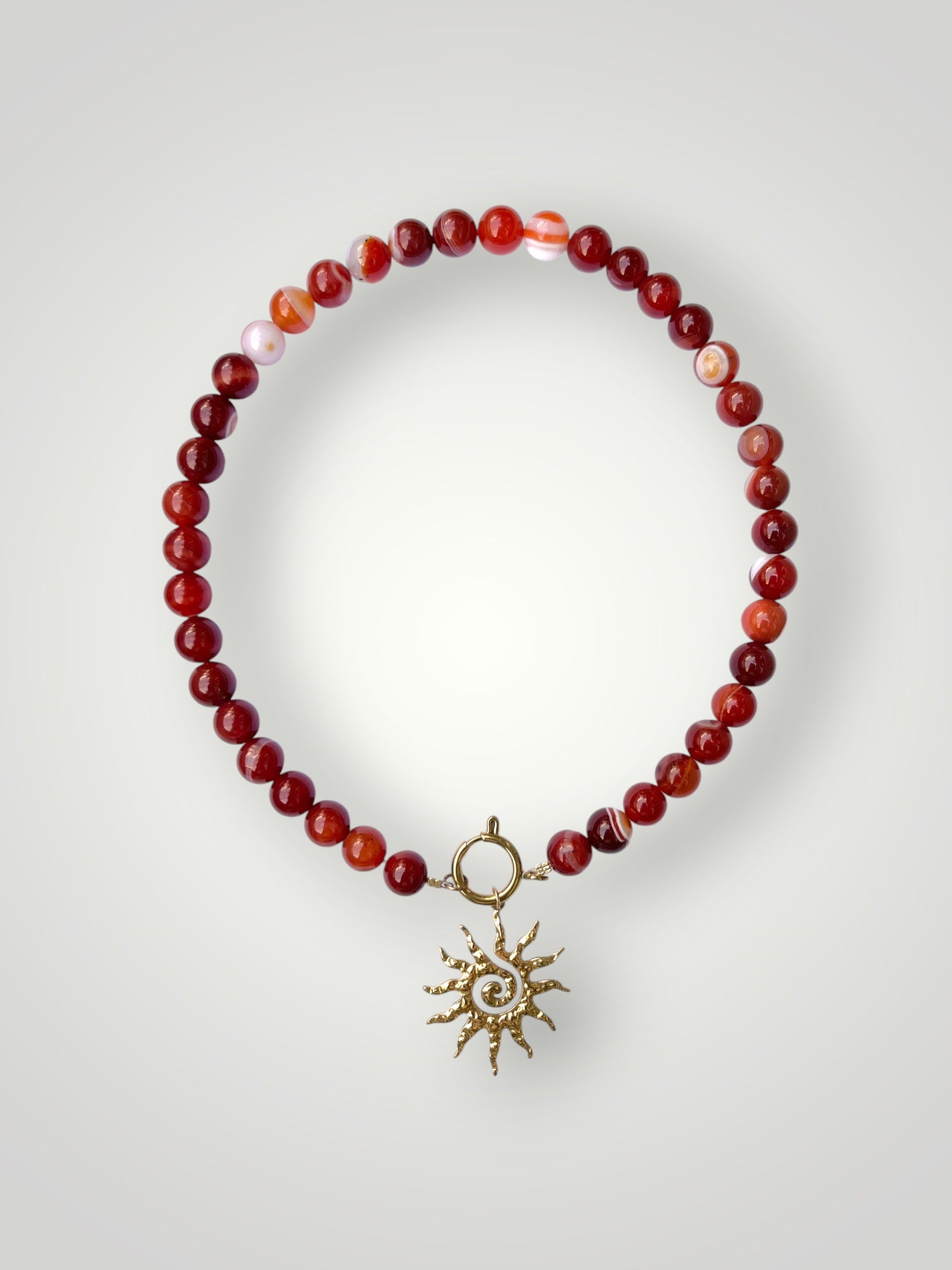 10mm Natural Stone Necklace Carneole