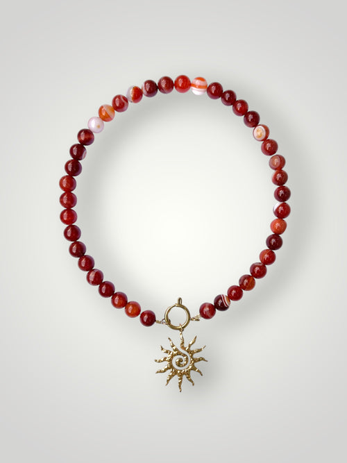 10mm Natural Stone Necklace Carneole