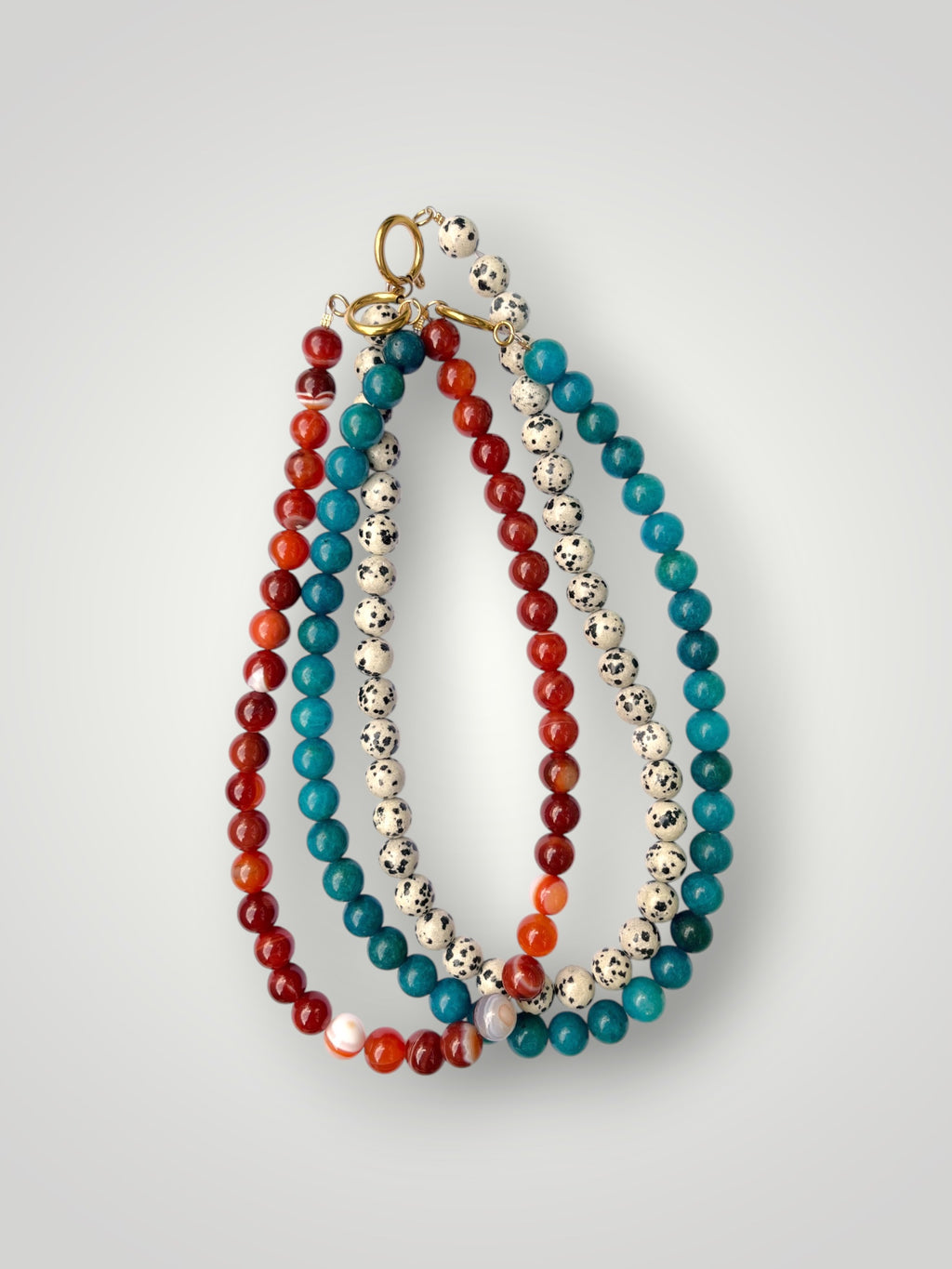 10mm Natural Stone Necklace Dalmatian Jasper