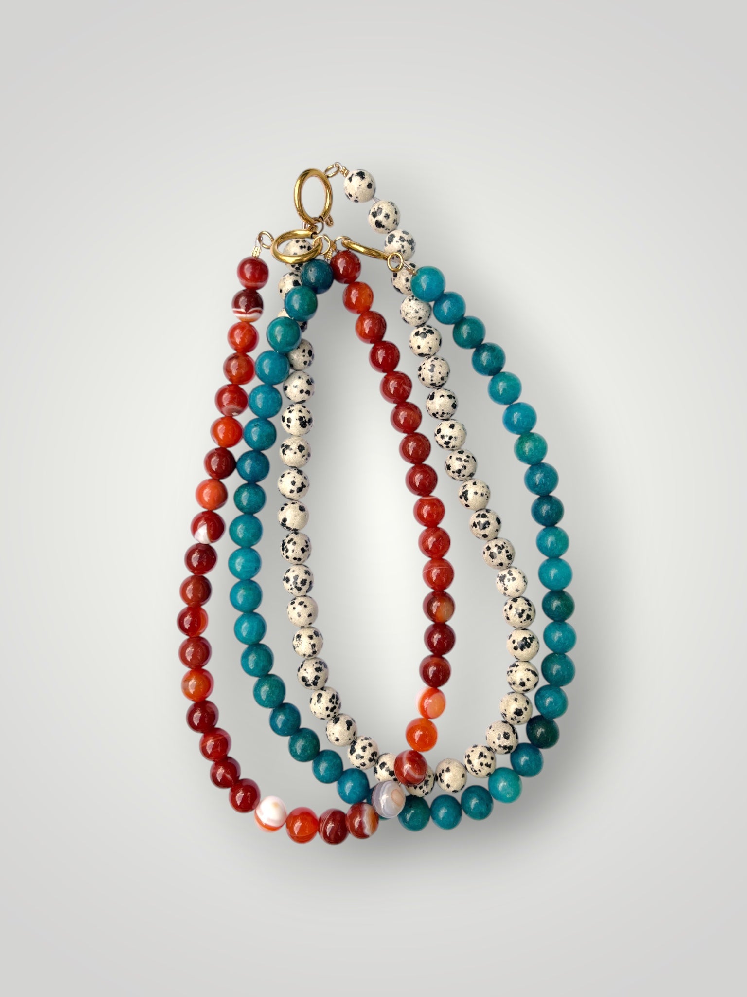10mm Natural Stone Necklace Dalmatian Jasper