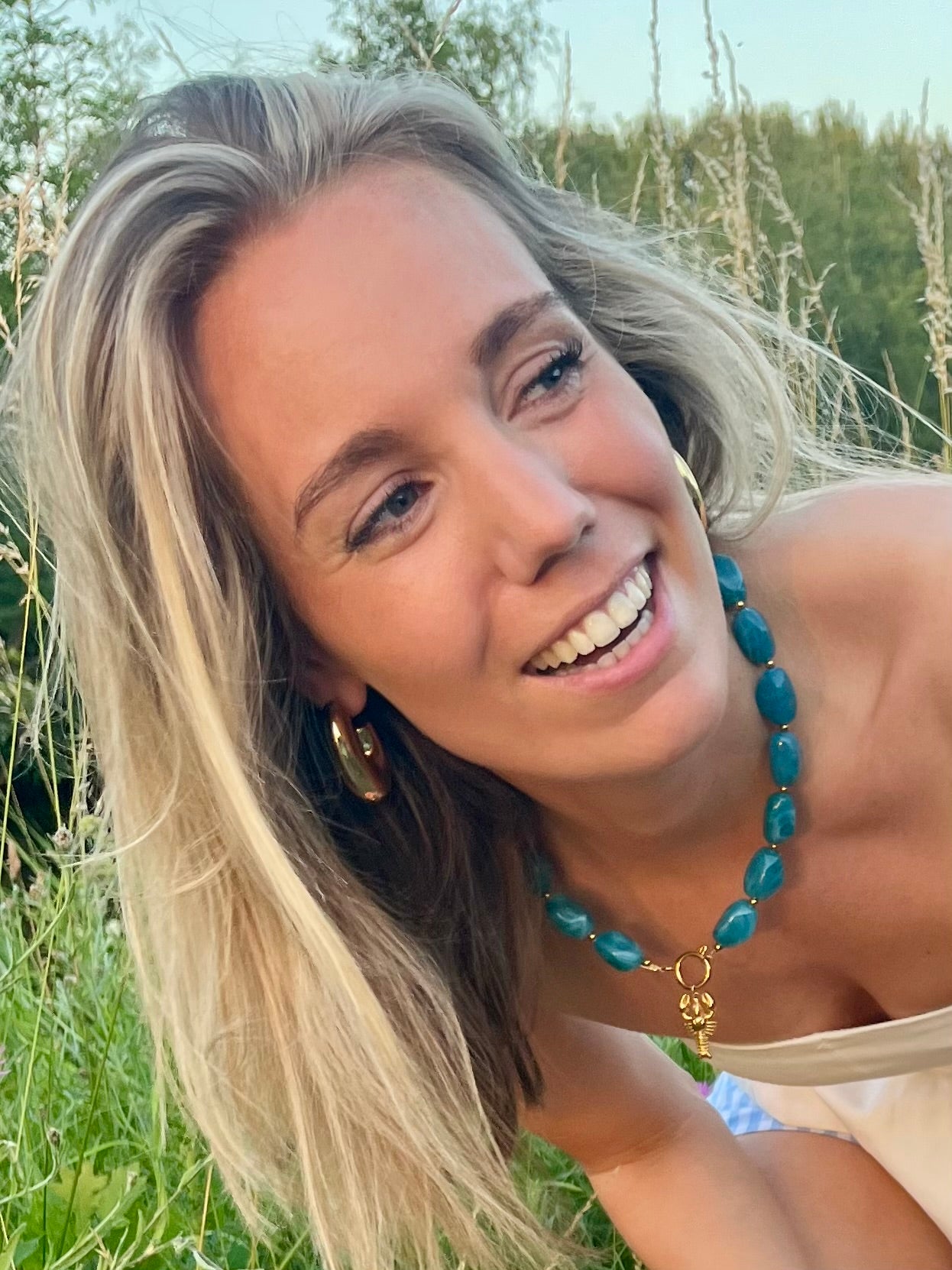 Nugget Necklace Ocean Blue