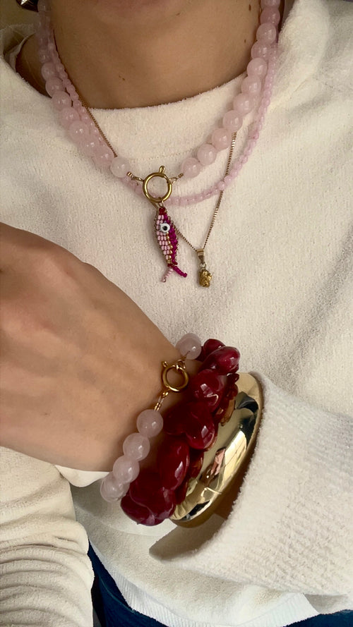 10mm Natural Stone Bracelet Rose Quartz