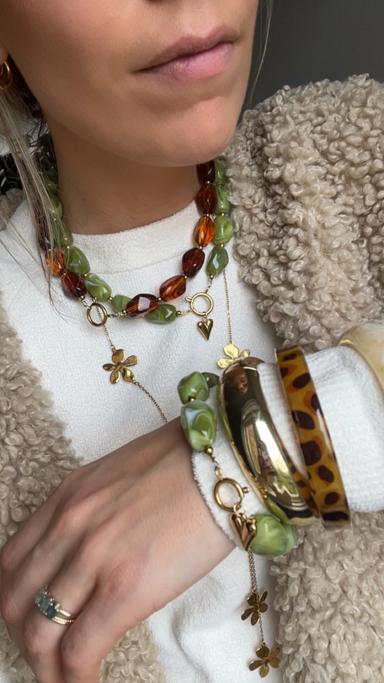 Nugget Bracelet Olive Green